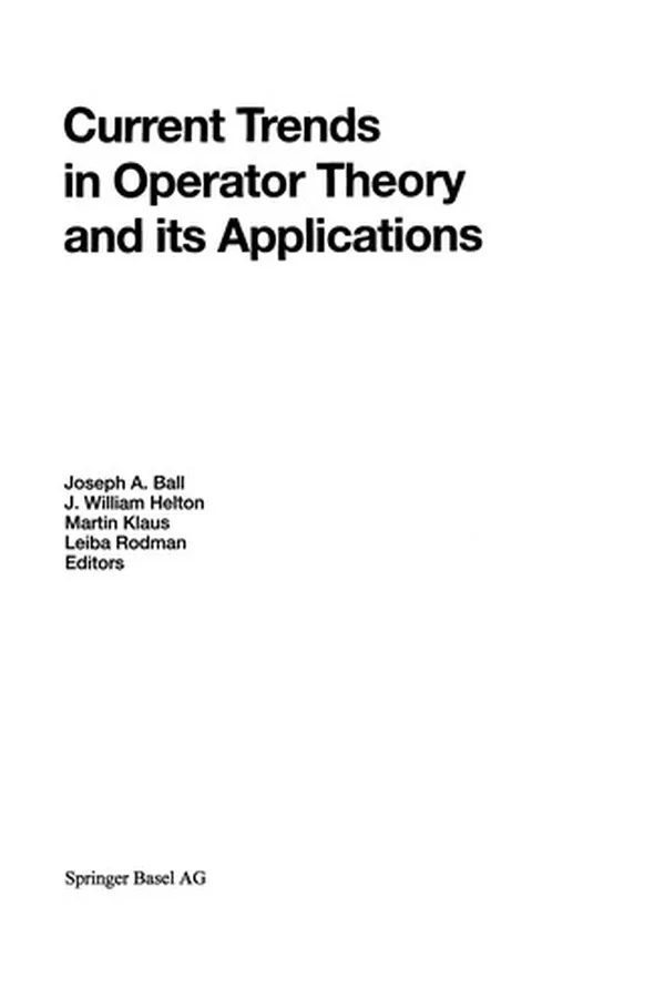 Capa de Current Trends in Operator Theory and its Applications