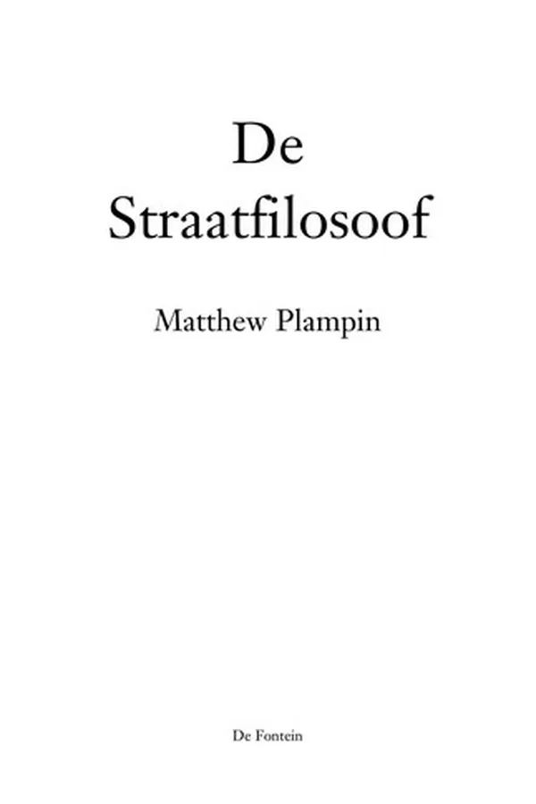 Capa de De straatfilosoof