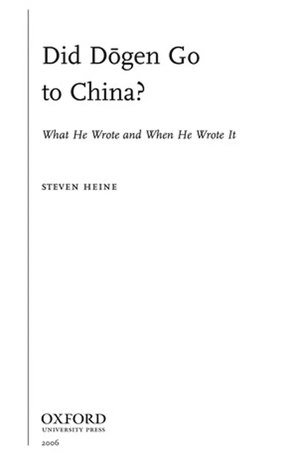 Capa de Did Dōgen go to China?