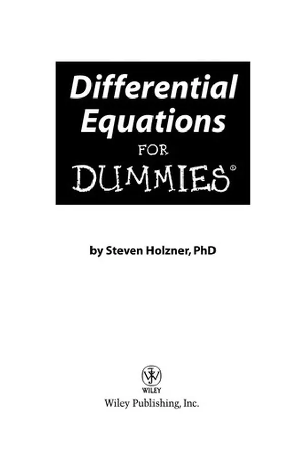Capa de Differential Equations For Dummies