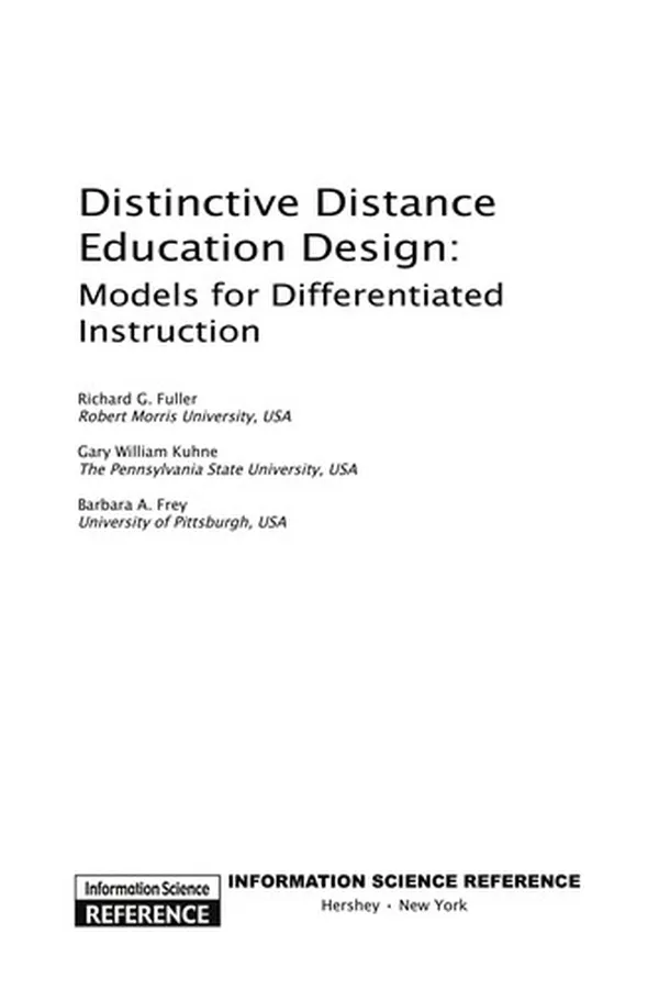 Capa de Distinctive distance learning education design