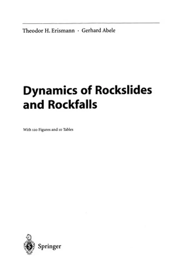 Capa de Dynamics of Rockslides and Rockfalls