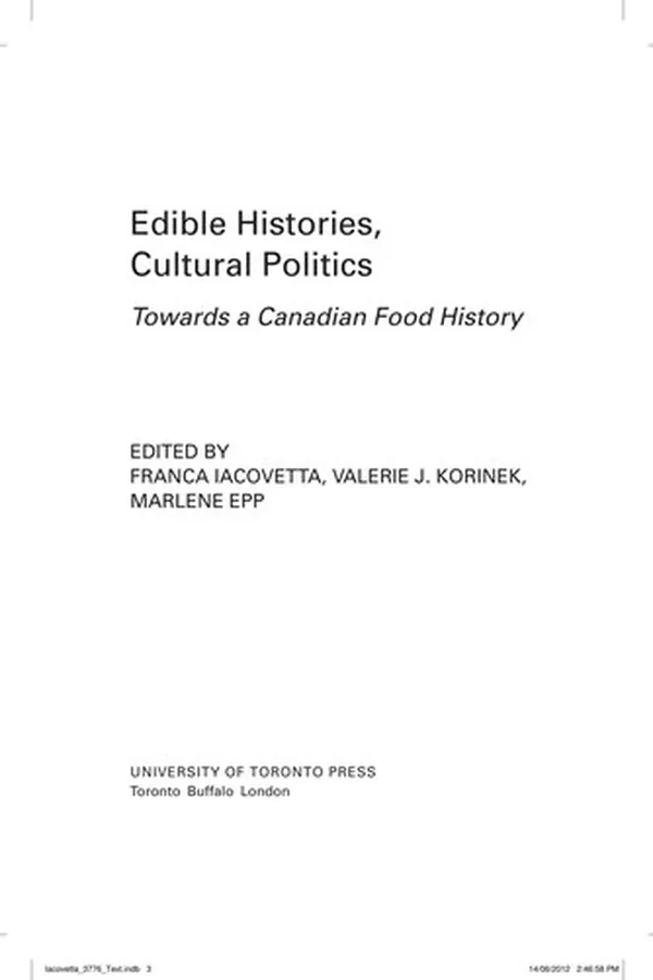 Capa de Edible histories, cultural politics