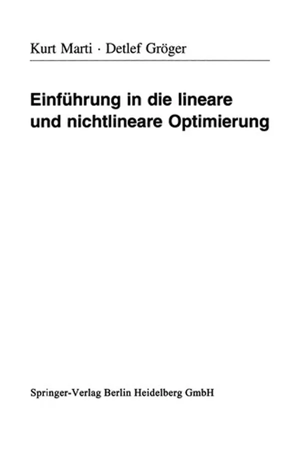 Capa de Einführung in die lineare und nichtlineare Optimierung