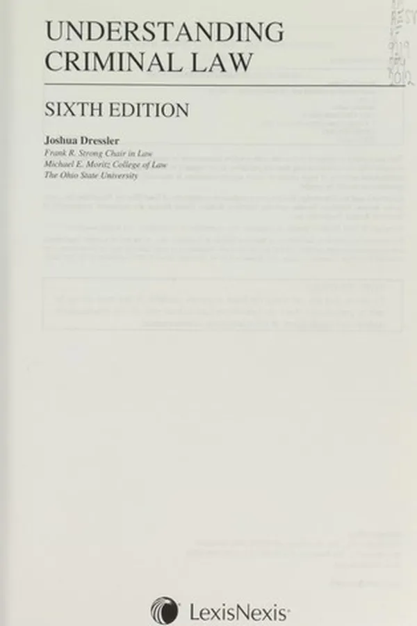 Capa de Understanding criminal law