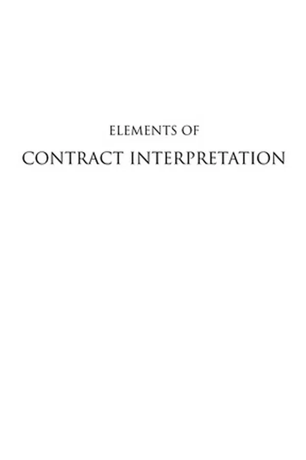 Cover of Elements of contract interpretation