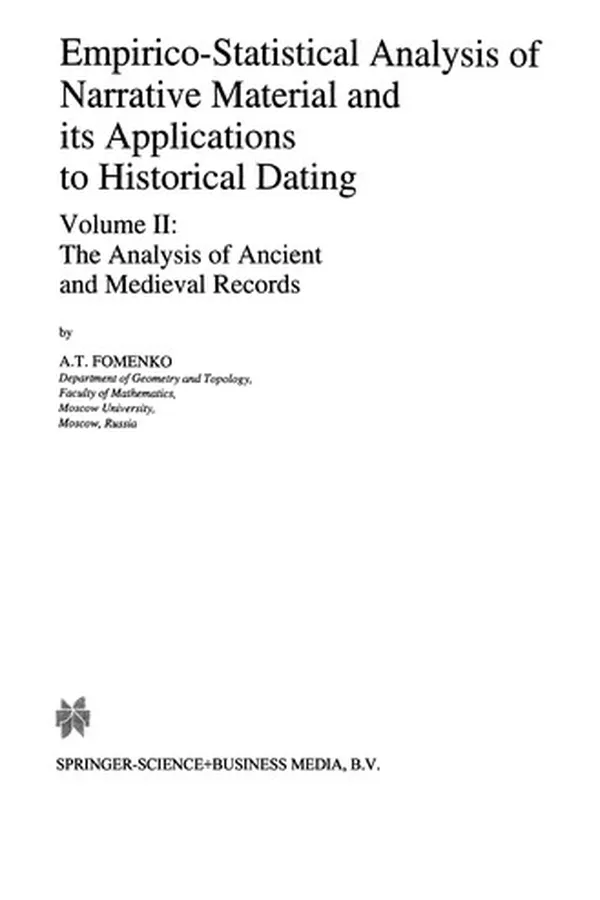 Capa de Empirico-Statistical Analysis of Narrative Material and its Applications to Historical Dating