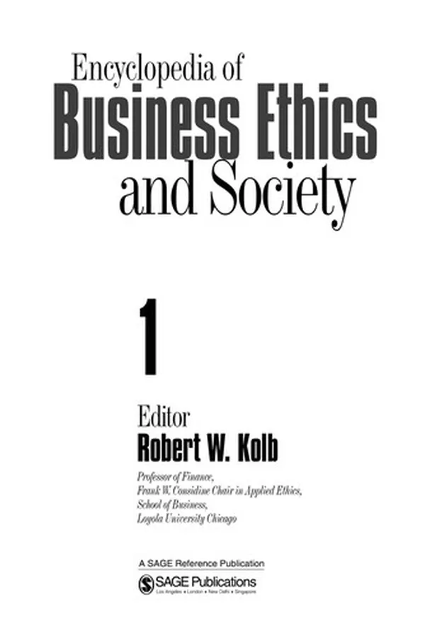 Capa de Encyclopedia of business ethics and society