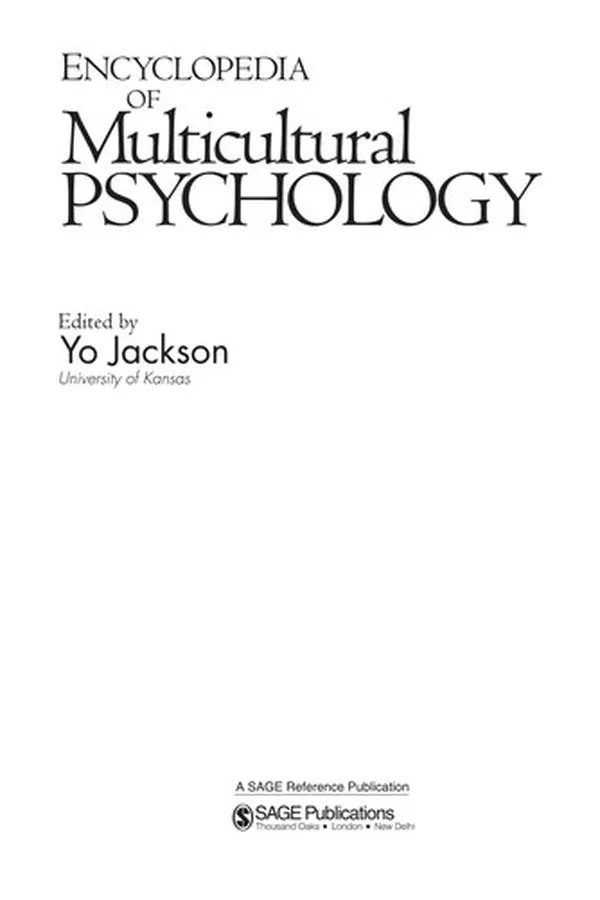Cover of Encyclopedia of multicultural psychology