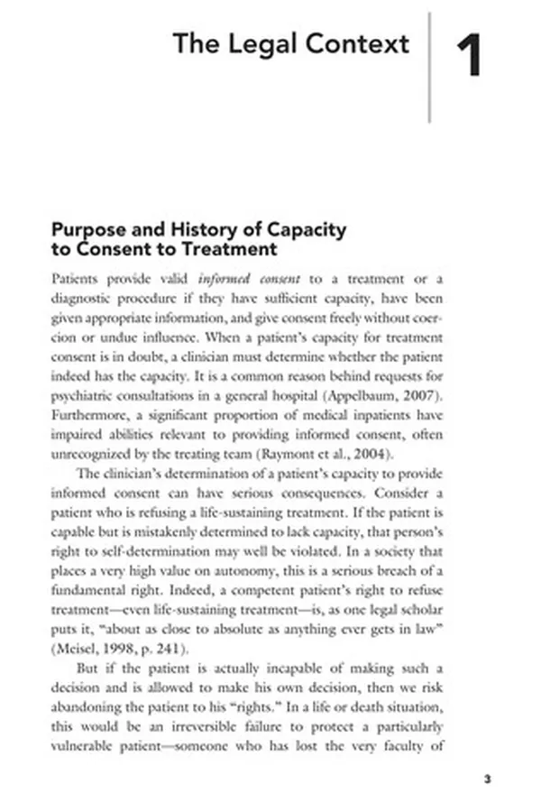 Capa de Evaluation of capacity to consent to treatment and research