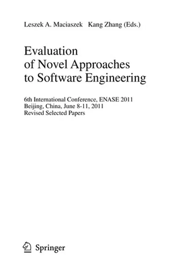 Capa de Evaluation of Novel Approaches to Software Engineering