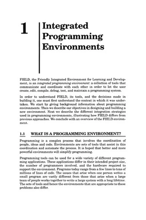 Capa de The Field Programming Environment: A Friendly Integrated Environment for Learning and Development