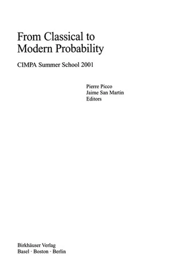 Capa de From Classical to Modern Probability