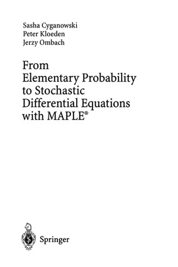 Capa de From elementary probability to stochastic differential equations with Maple