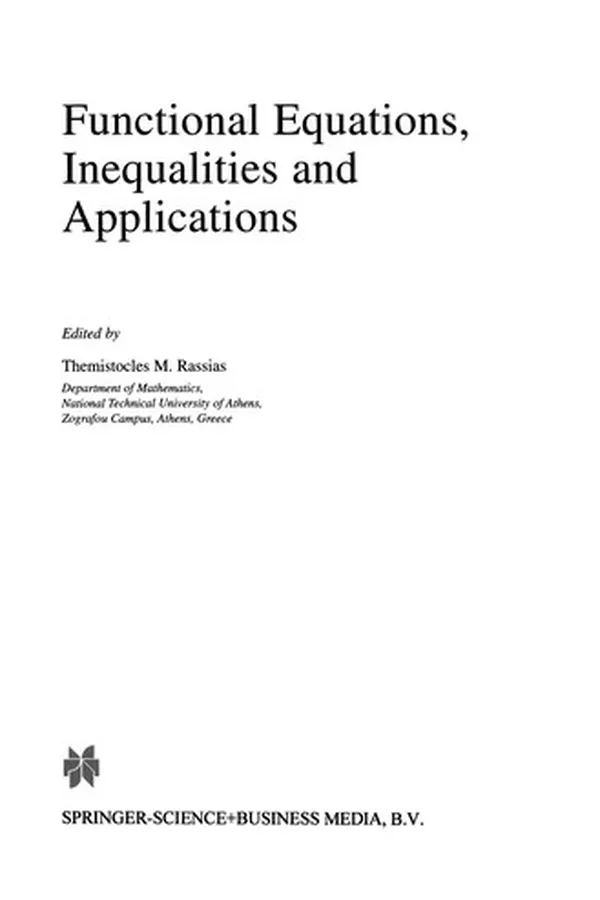 Capa de Functional Equations, Inequalities and Applications