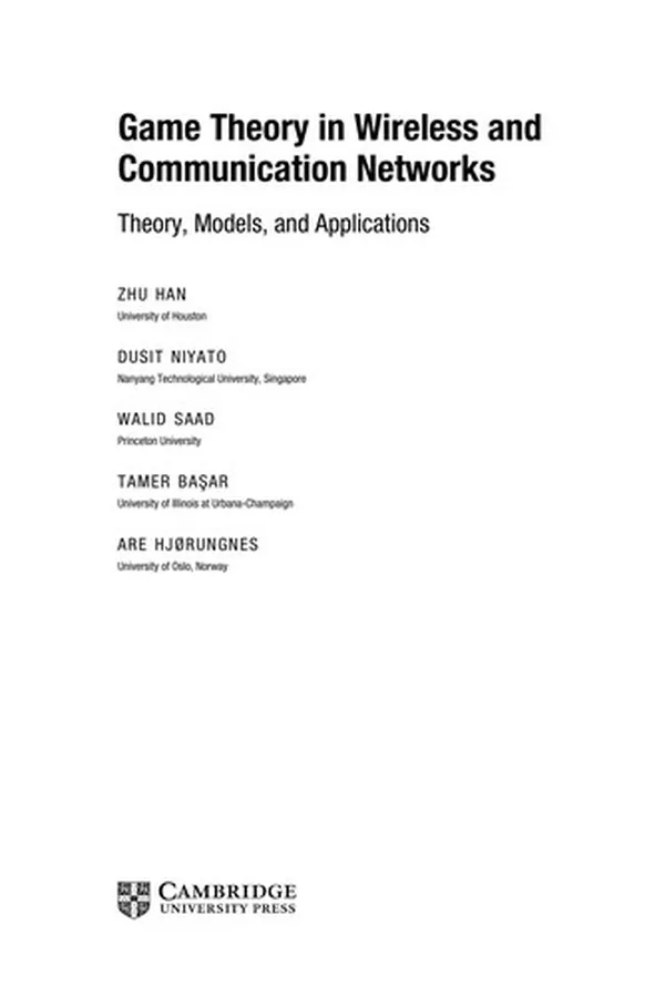 Capa de Game theory in wireless and communication networks
