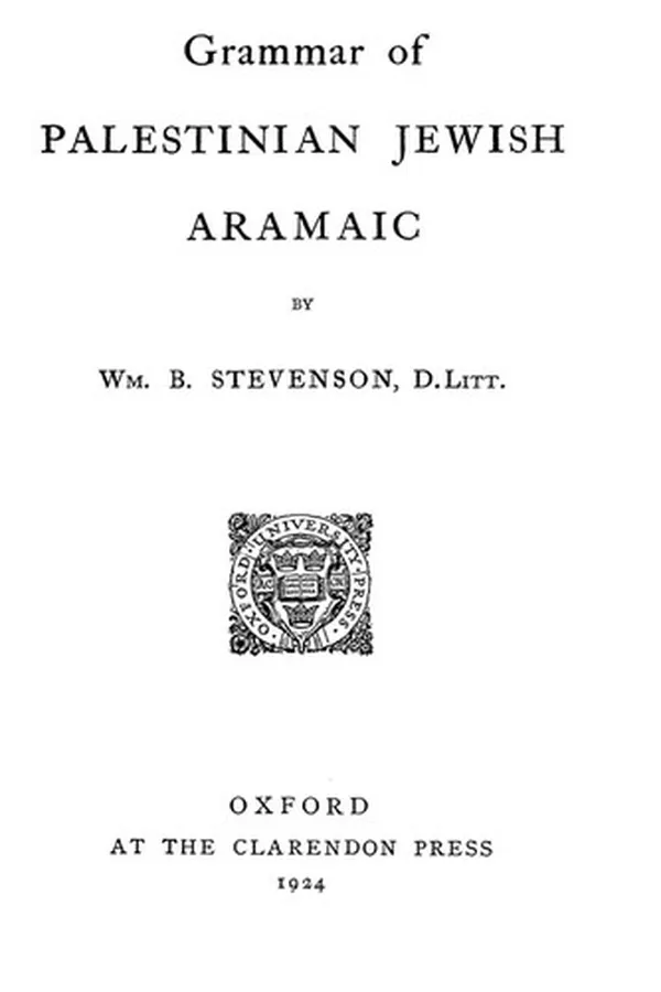 Capa de Grammar of Palestinian Jewish Aramaic