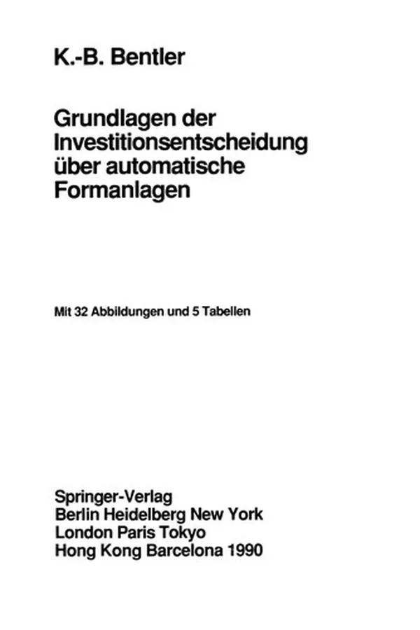 Capa de Grundlagen der Investitionsentscheidung über automatische Formanlagen