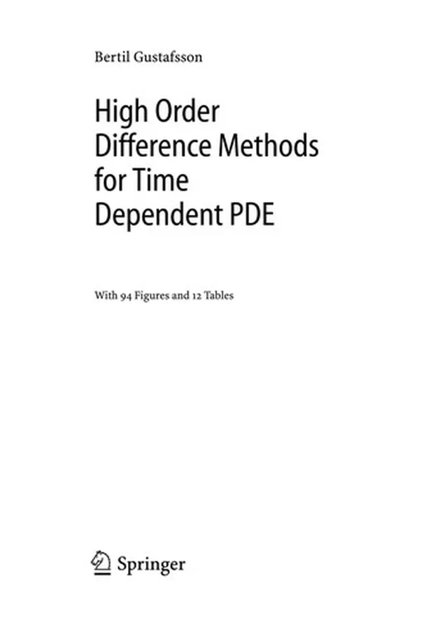 Cover of High order difference methods for time dependent PDE
