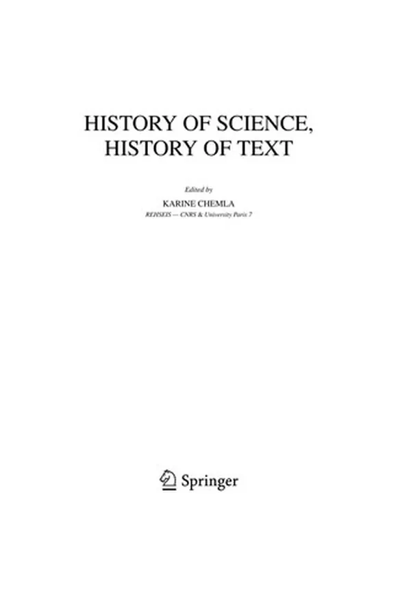 Capa de History of science, history of text