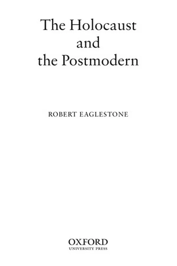 Capa de The Holocaust and the postmodern