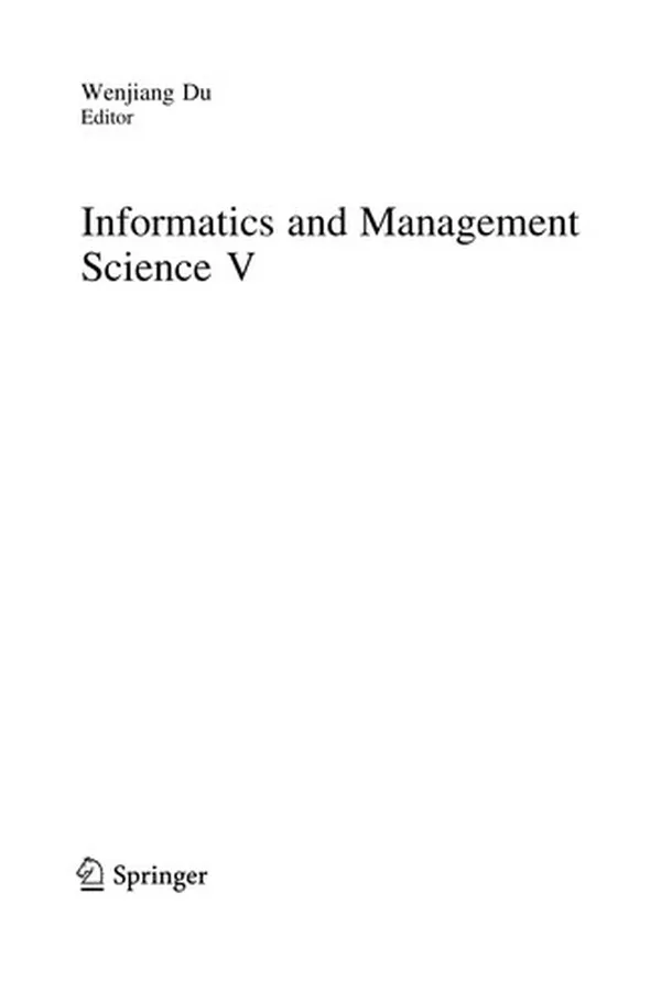 Capa de Informatics and Management Science V