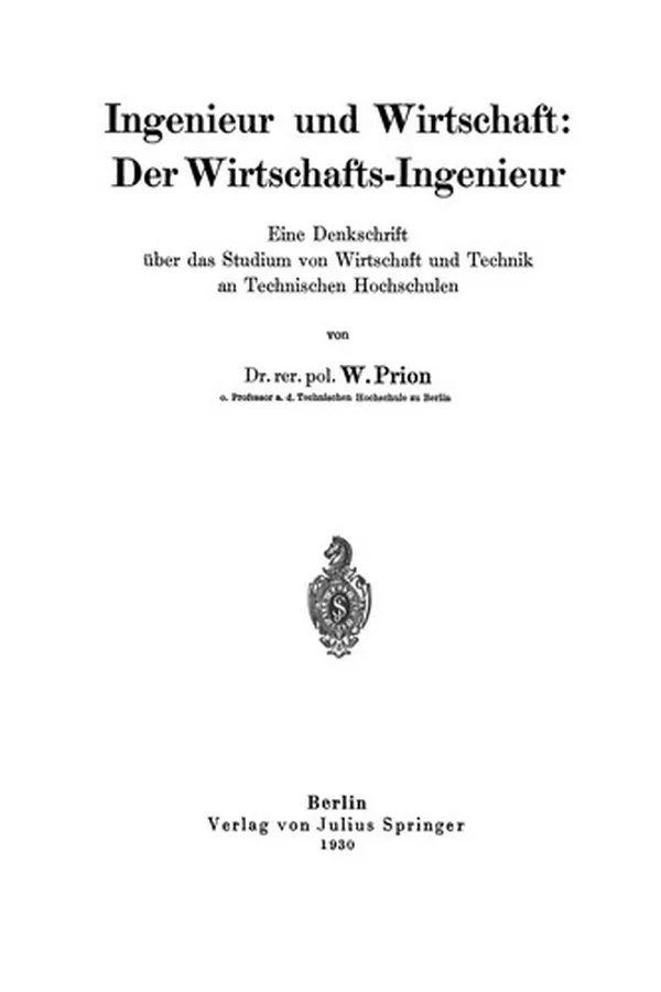 Capa de Ingenieur und Wirtschaft: Der Wirtschafts-Ingenieur