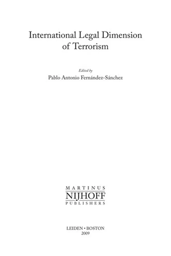 Capa de International legal dimension of terrorism