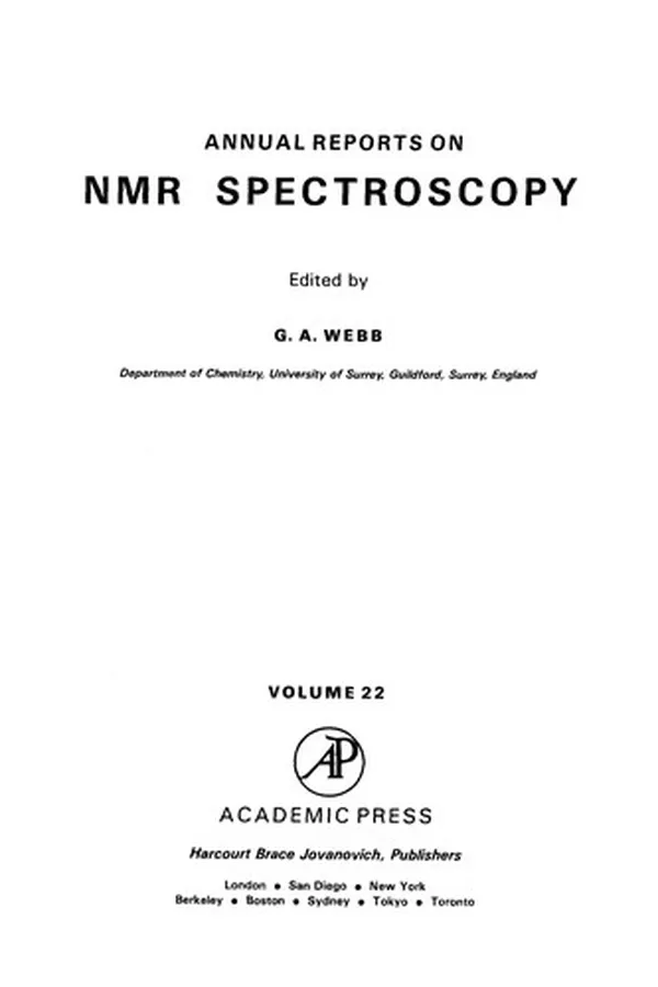 Capa de Annual Reports on NMR Spectroscopy, 22