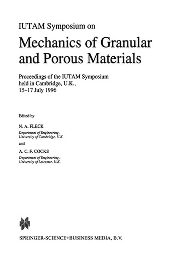 Capa de IUTAM Symposium on Mechanics of Granular and Porous Materials