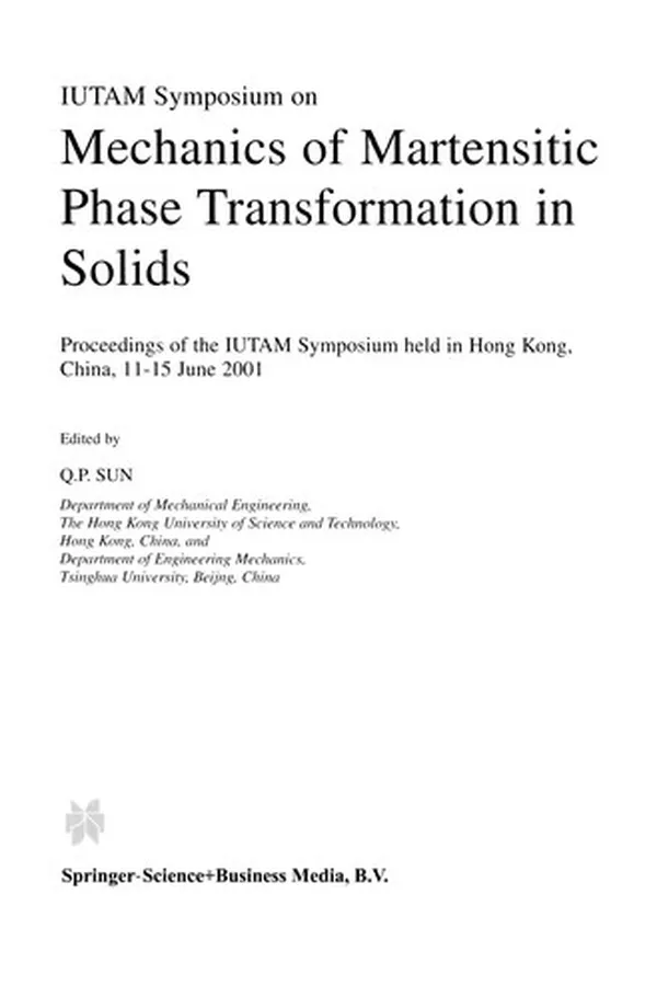 Capa de IUTAM Symposium on Mechanics of Martensitic Phase Transformation in Solids