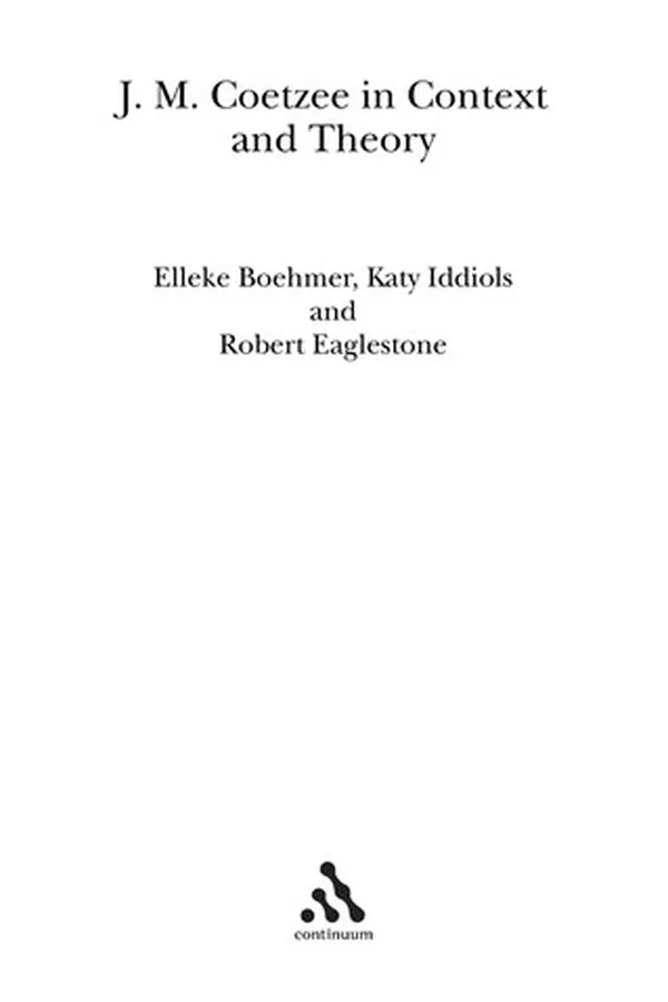 Capa de J.M. Coetzee in context and theory