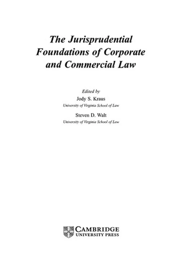 Capa de The jurisprudential foundations of corporate and commercial law