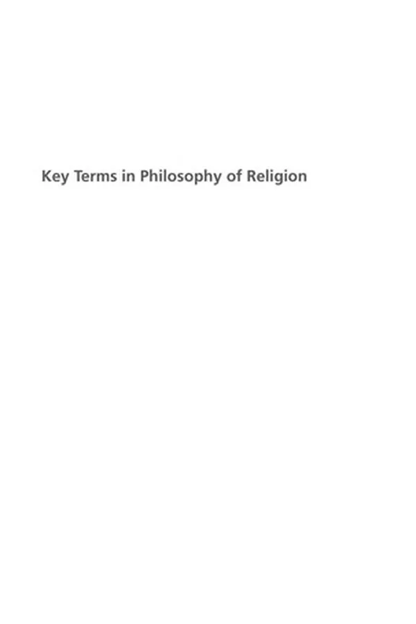 Capa de Key terms in philosophy of religion