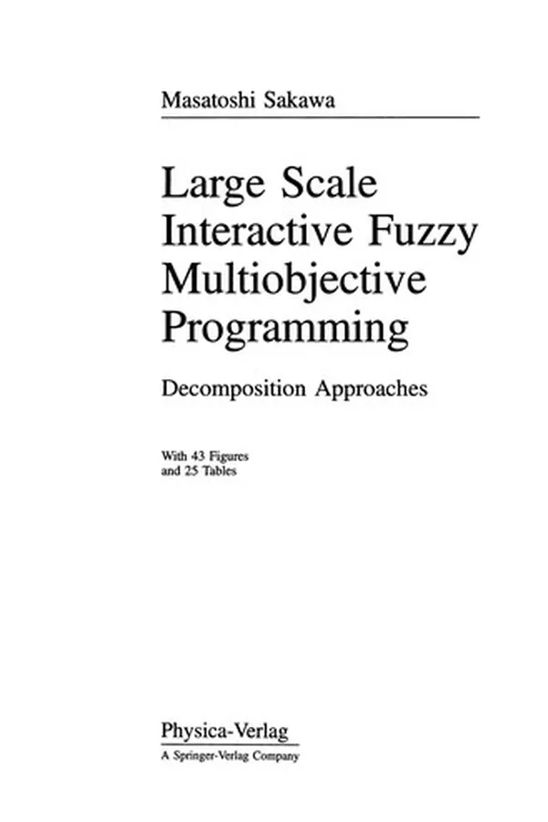 Capa de Large Scale Interactive Fuzzy Multiobjective Programming