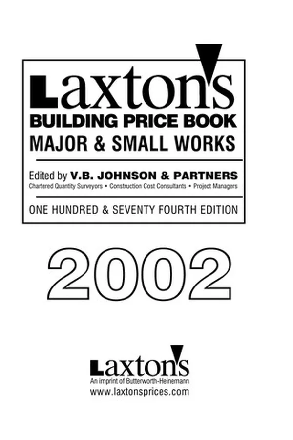 Capa de Laxton's building price book 2002