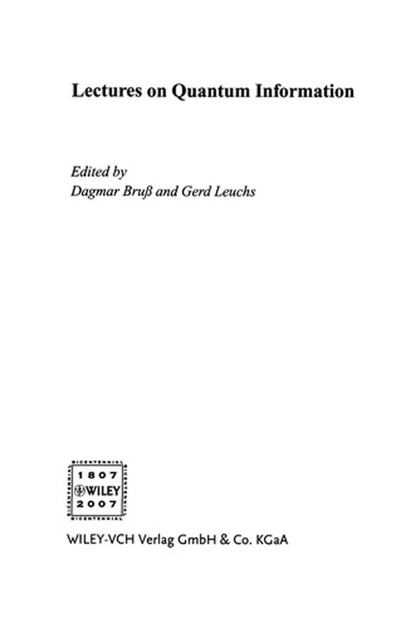 Capa de Lectures on quantum information