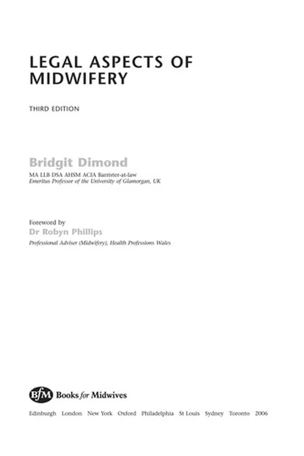 Capa de The legal aspects of midwifery