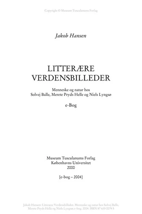 Capa de Litterære verdensbilleder (Vol. 8)