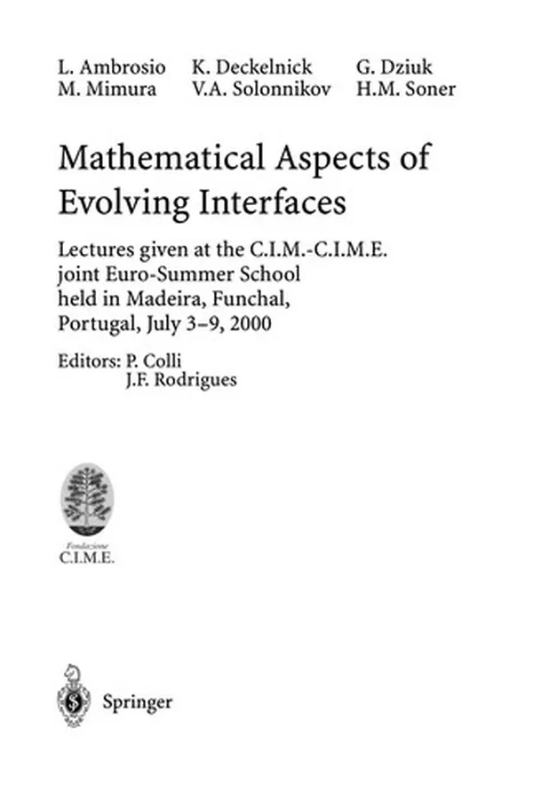 Cover of Mathematical aspects of evolving interfaces