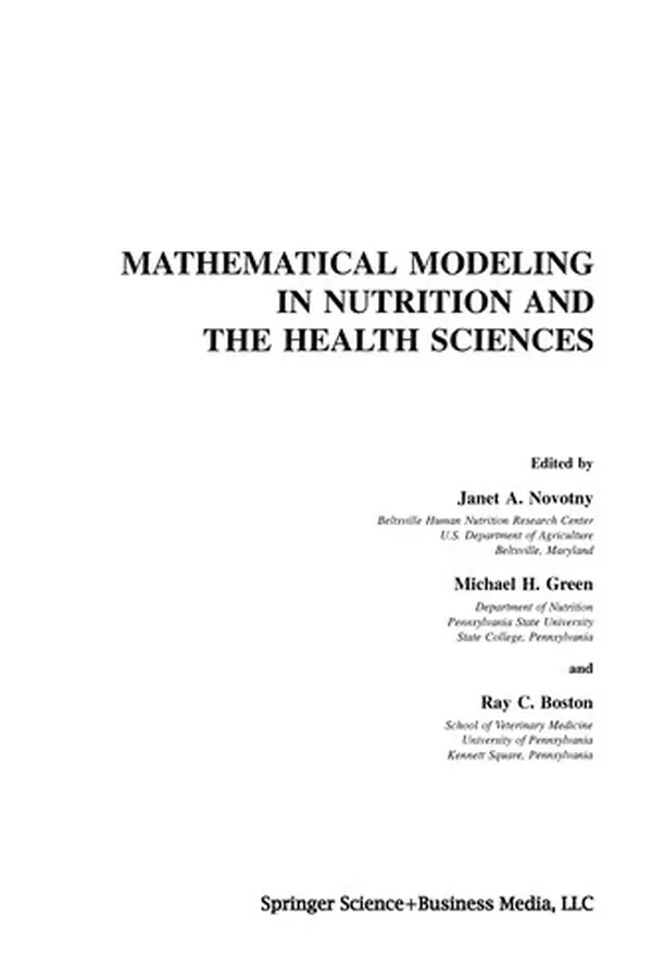 Capa de Mathematical Modeling in Nutrition and the Health Sciences