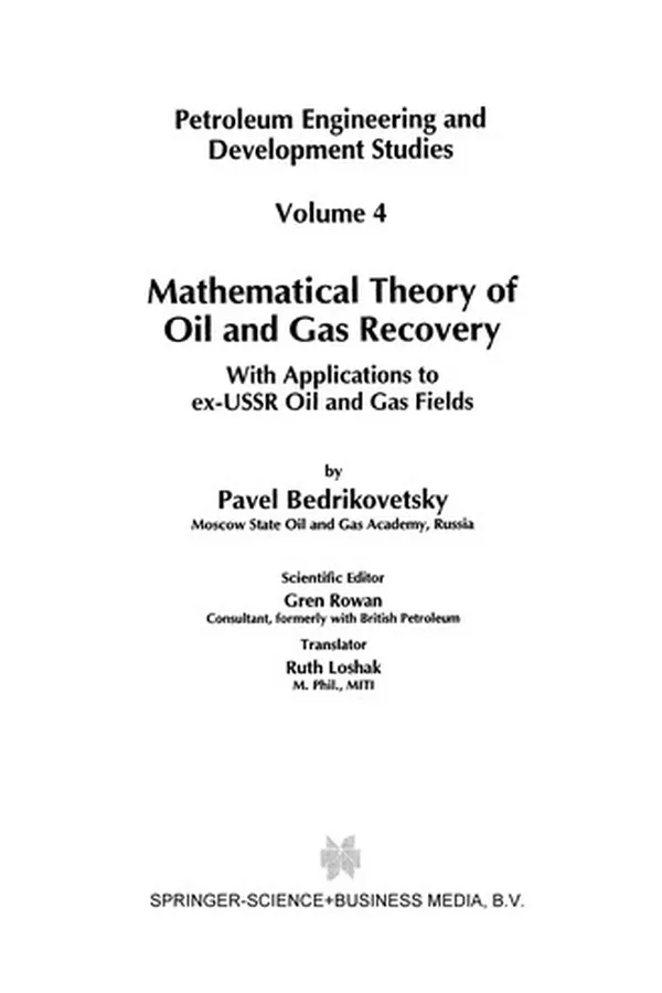 Capa de Mathematical Theory of Oil and Gas Recovery