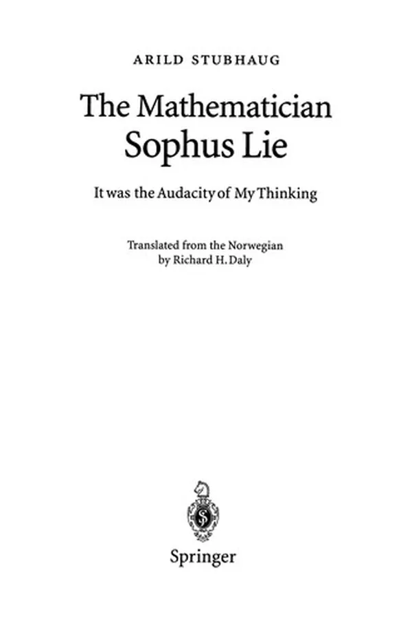 Capa de The Mathematician Sophus Lie