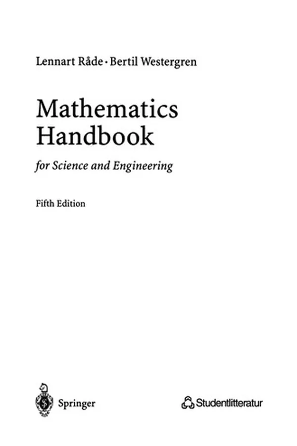 Capa de Mathematics Handbook for Science and Engineering