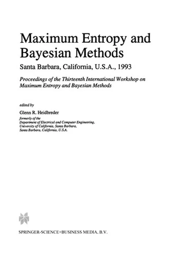 Capa de Maximum Entropy and Bayesian Methods