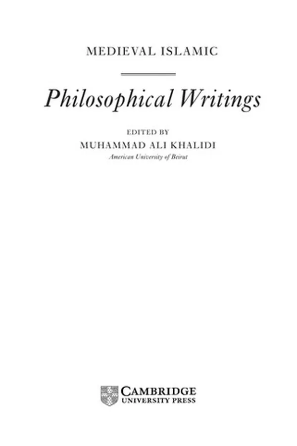 Capa de Medieval Islamic philosophical writings