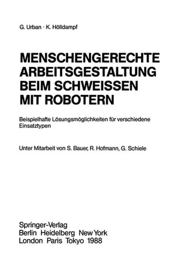 Capa de Menschengerechte Arbeitsgestaltung beim Schweissen mit Robotern