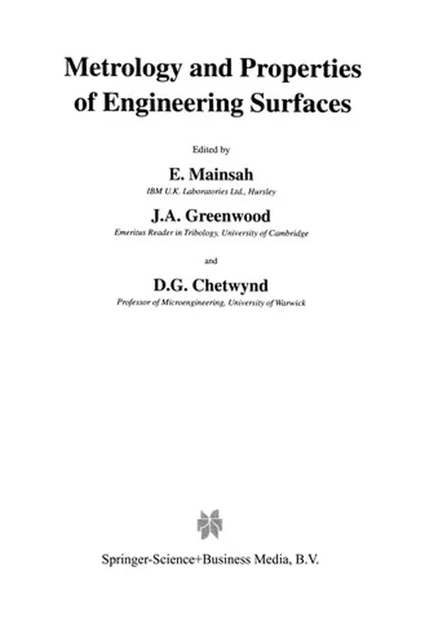 Capa de Metrology and Properties of Engineering Surfaces