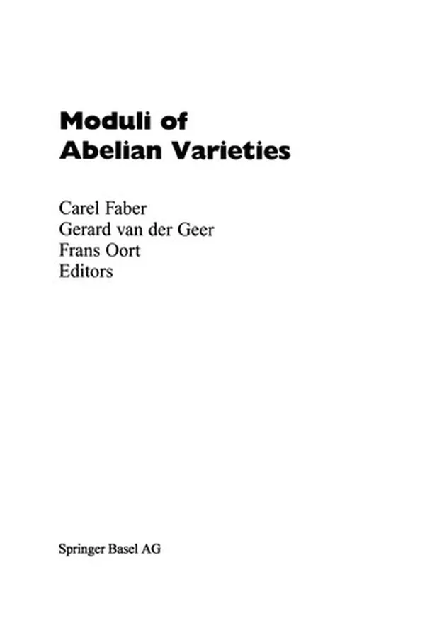 Cover of Moduli of Abelian Varieties