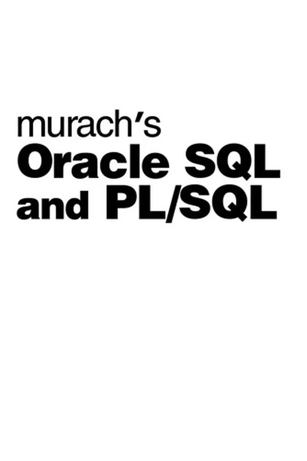 Capa de Murach's Oracle SQL & PL/SQL